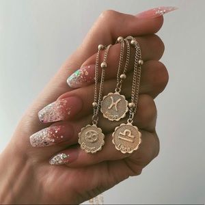 Zodiac Coin Necklace Constellation Gold plated